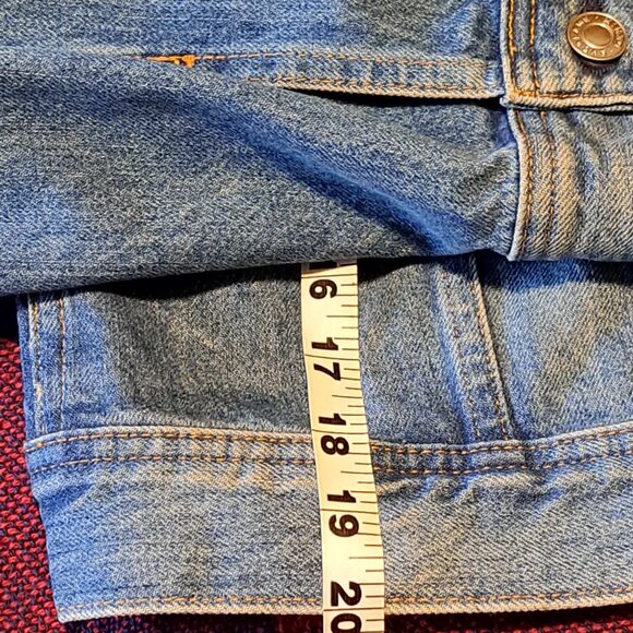 XL EVERLANE SHRUNKEN DENIM JACKET, COPPED DENIM JACKET - Picture 5 of 7